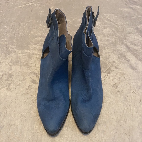Free People Belleville Blue Leather Booties - Picture 2 of 6